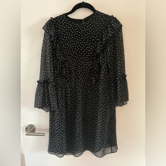 Topshop Polka Dot Ruffle Dress 4 - Picture 2 of 5